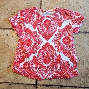 Lucky Brand Paisley Red White Shirt